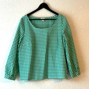 Long sleeve J Crew gingham blouse